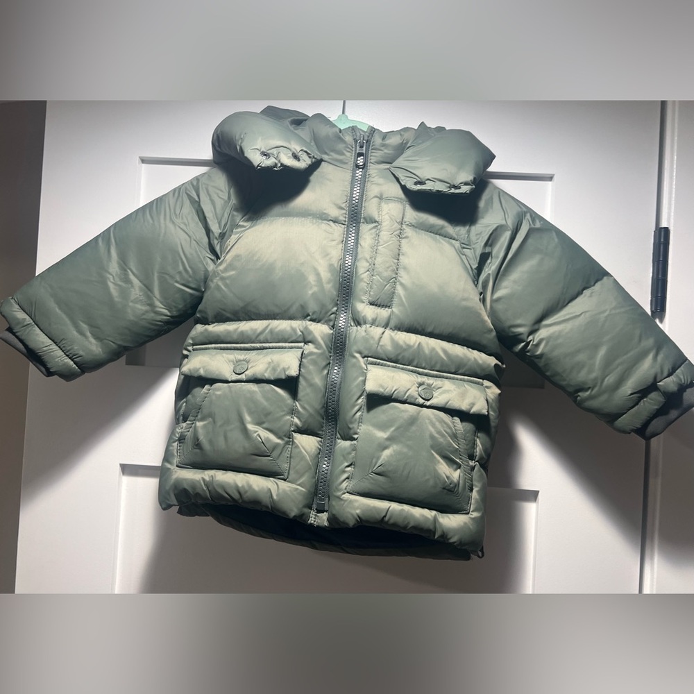 Zara Kids Puff Jacket in Olive Green - Picture 2 of 12